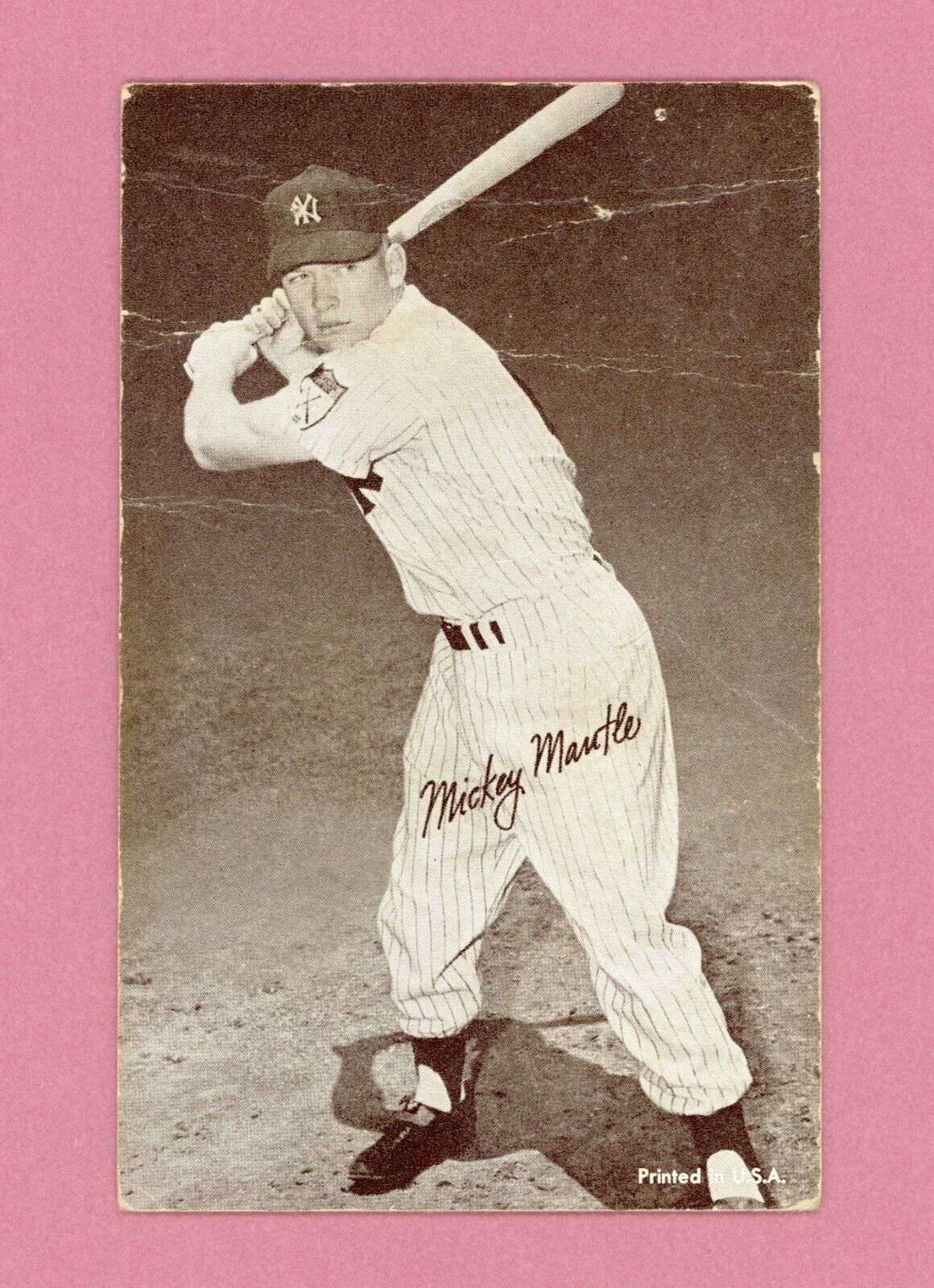 1947-66 Exhibit Mickey Mantle New York Yankees Baseball Card Low Grade