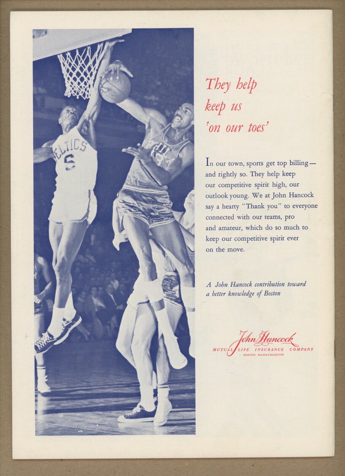 3/1/1961 Boston Garden NBA Doubleheader Celtics, Hawks, Lakers, Knicks Program