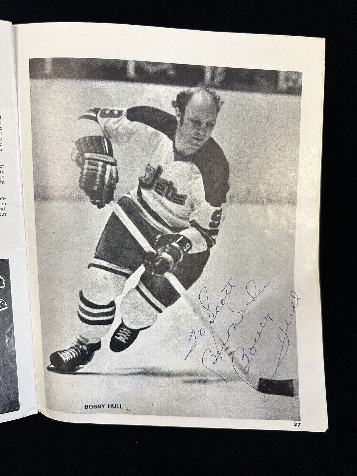 Sept 25 1973 WHA Hockey Spectacular Program @ MSG w/Ticket Stub & Hull Autograph