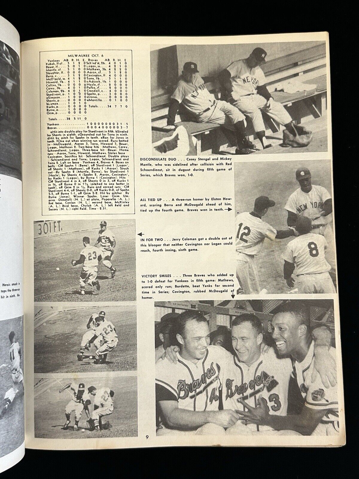 1958 Jay Publishing New York Yankees Baseball Yearbook w/ Mantle Berra Larsen