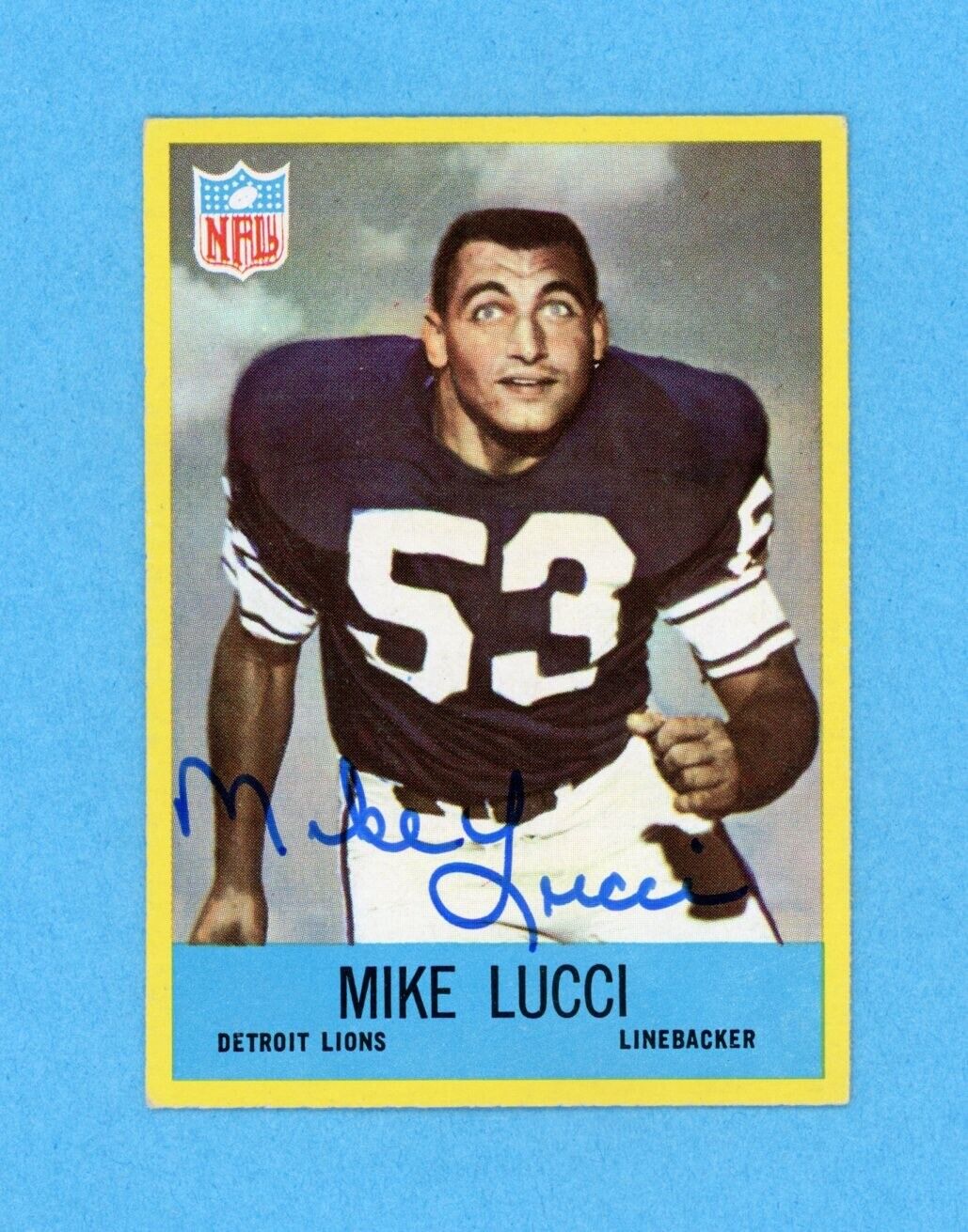 1967 Philadelphia Mike Lucci Signed Rookie Card #67 Auto w B&E Hologram