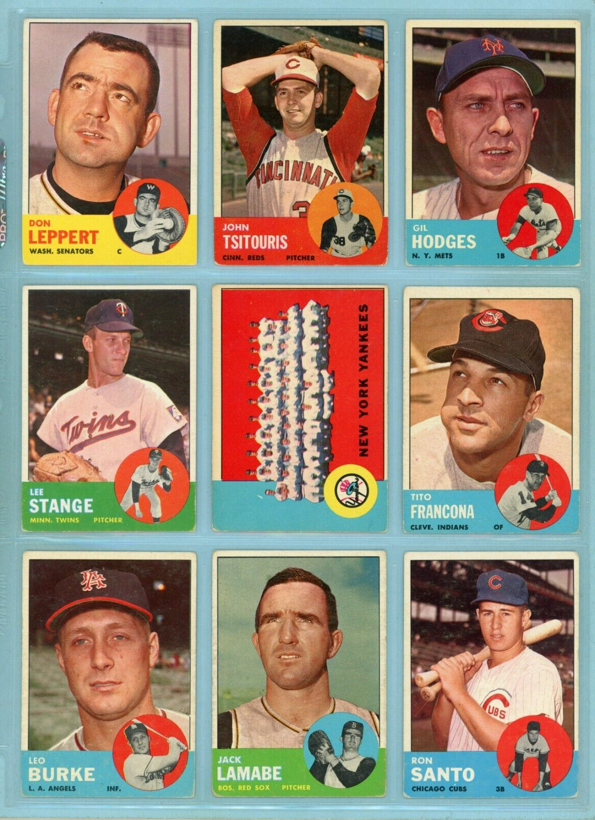 1963 Topps Starter Set Lot of 395 Different Baseball Cards Vg - Vg+