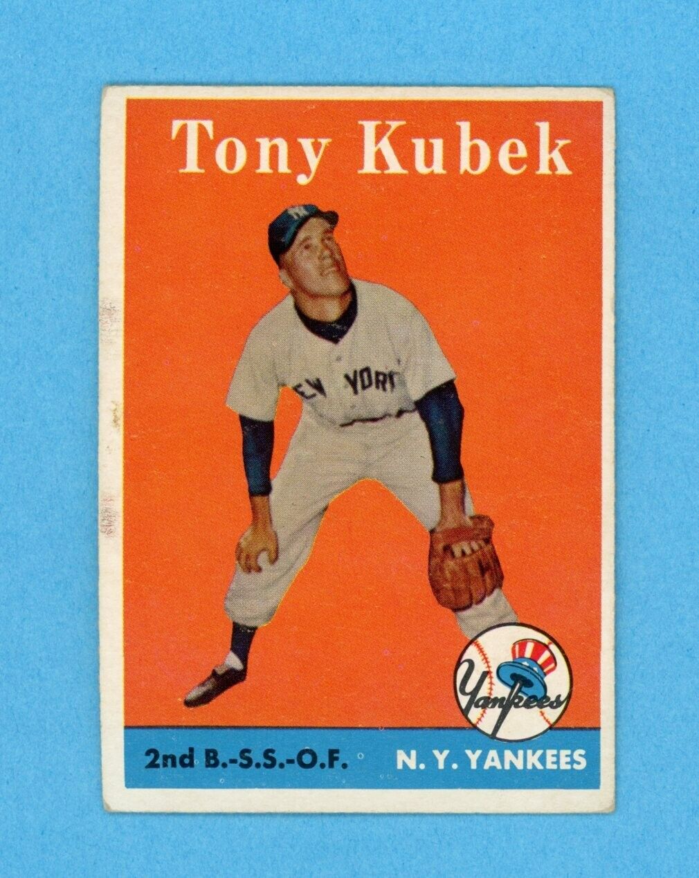 1958 Topps #393 Tony Kubek New York Yankees Baseball Card Vg/Ex