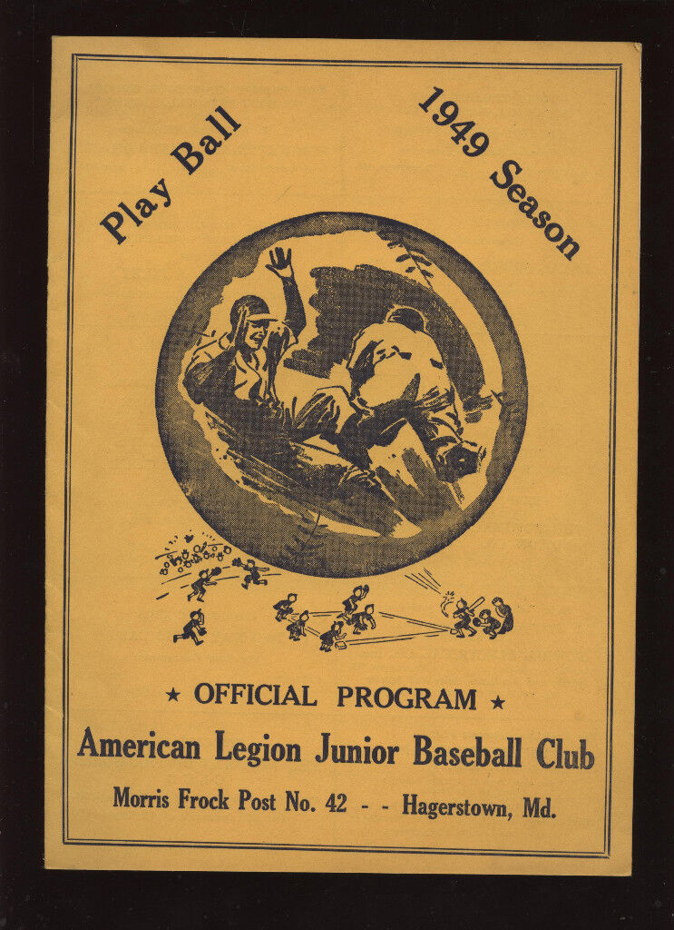 1949 Progran American Legion Junior Baseball Club @ Hagerstown EXMT