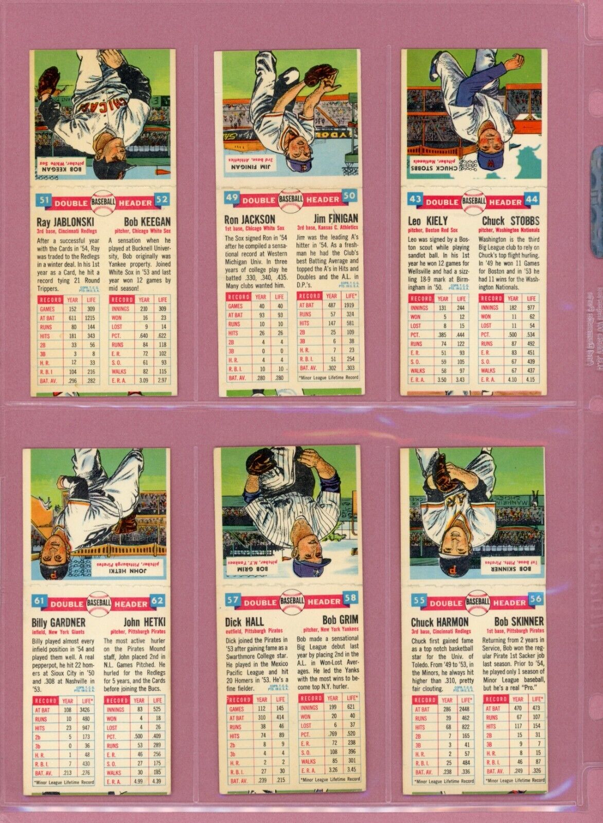 1955 Topps Double Headers Starter Set Lot of 34 Diff Baseball Cards mixed grades