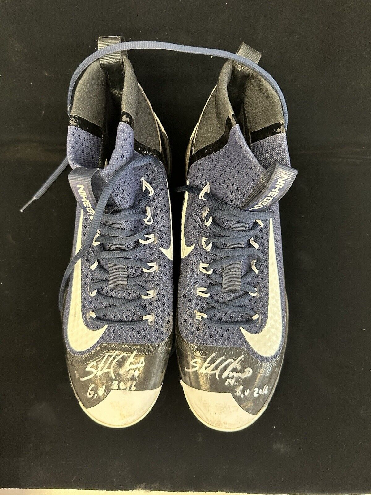 2016 Starlin Castro New York Yankees DUAL SIGNED GAME USED Nike Baseball Cleats