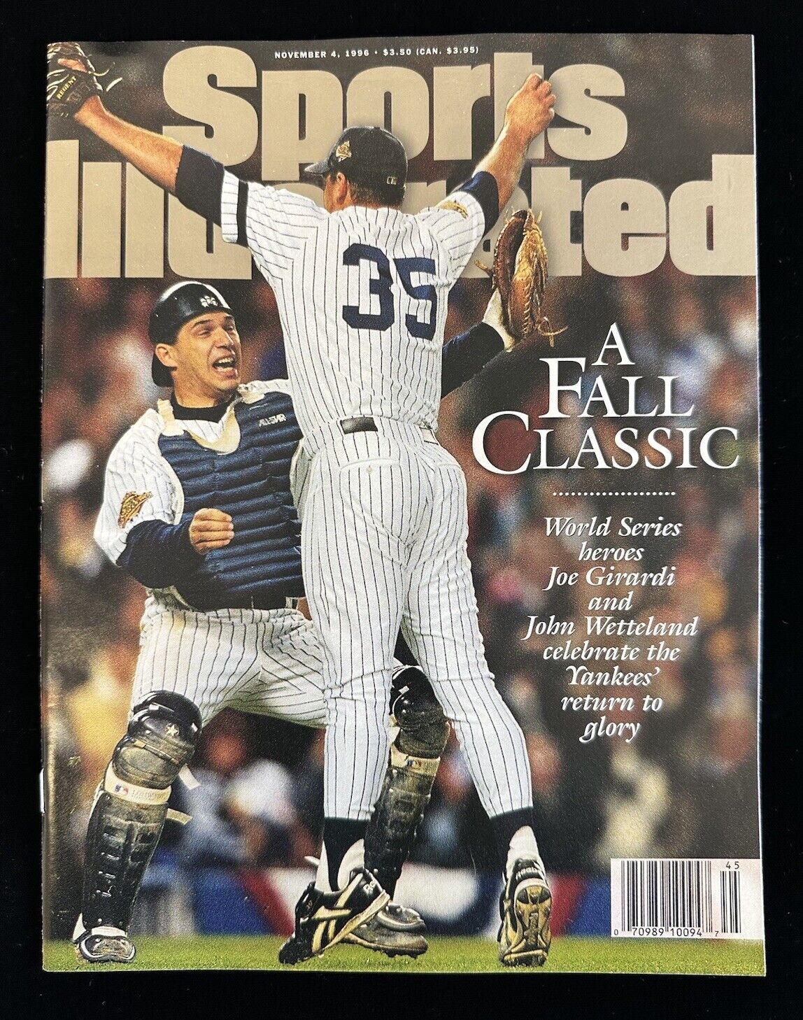 Nov. 4, 1996 Sports Illustrated Magazine - Girardi Wetteland Yankees - NO LABEL