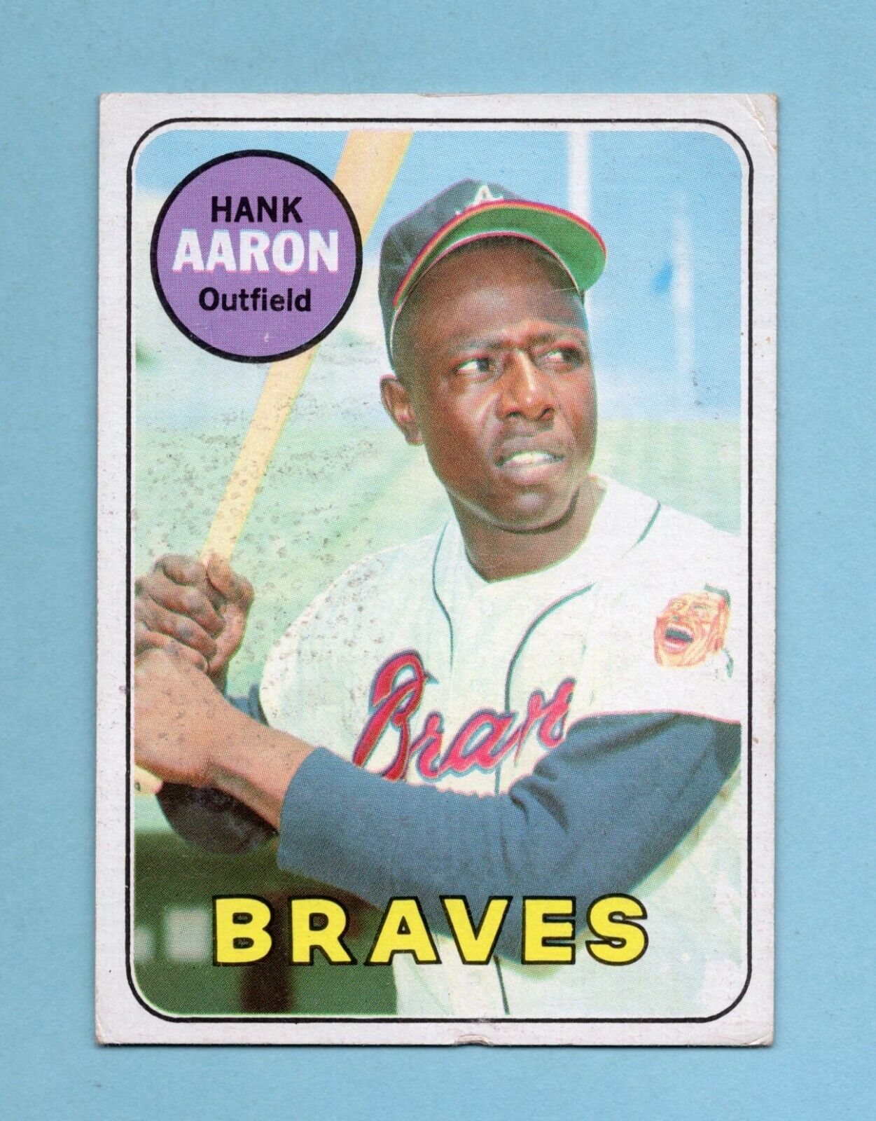 1969 Topps #100 Hank Aaron Atlanta Braves Baseball Card EX app flwc/ind