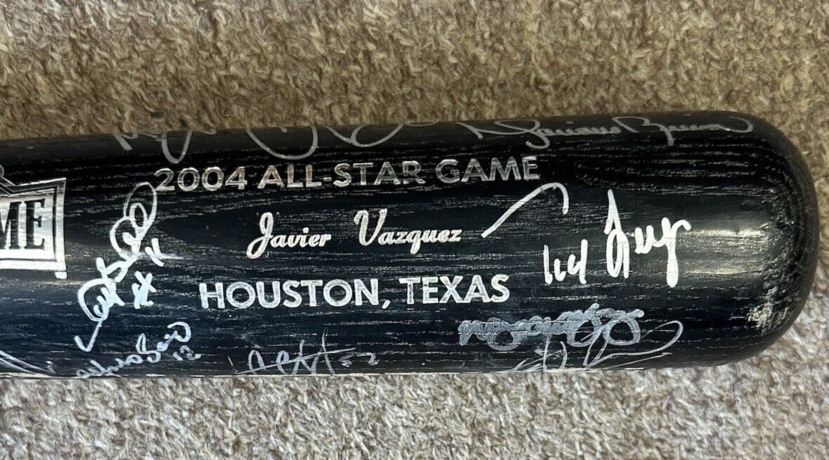 2004 A.L. All-Stars TEAM SIGNED 34” Bat 27 sigs w/ Jeter Mariano Ichiro Ortiz  +