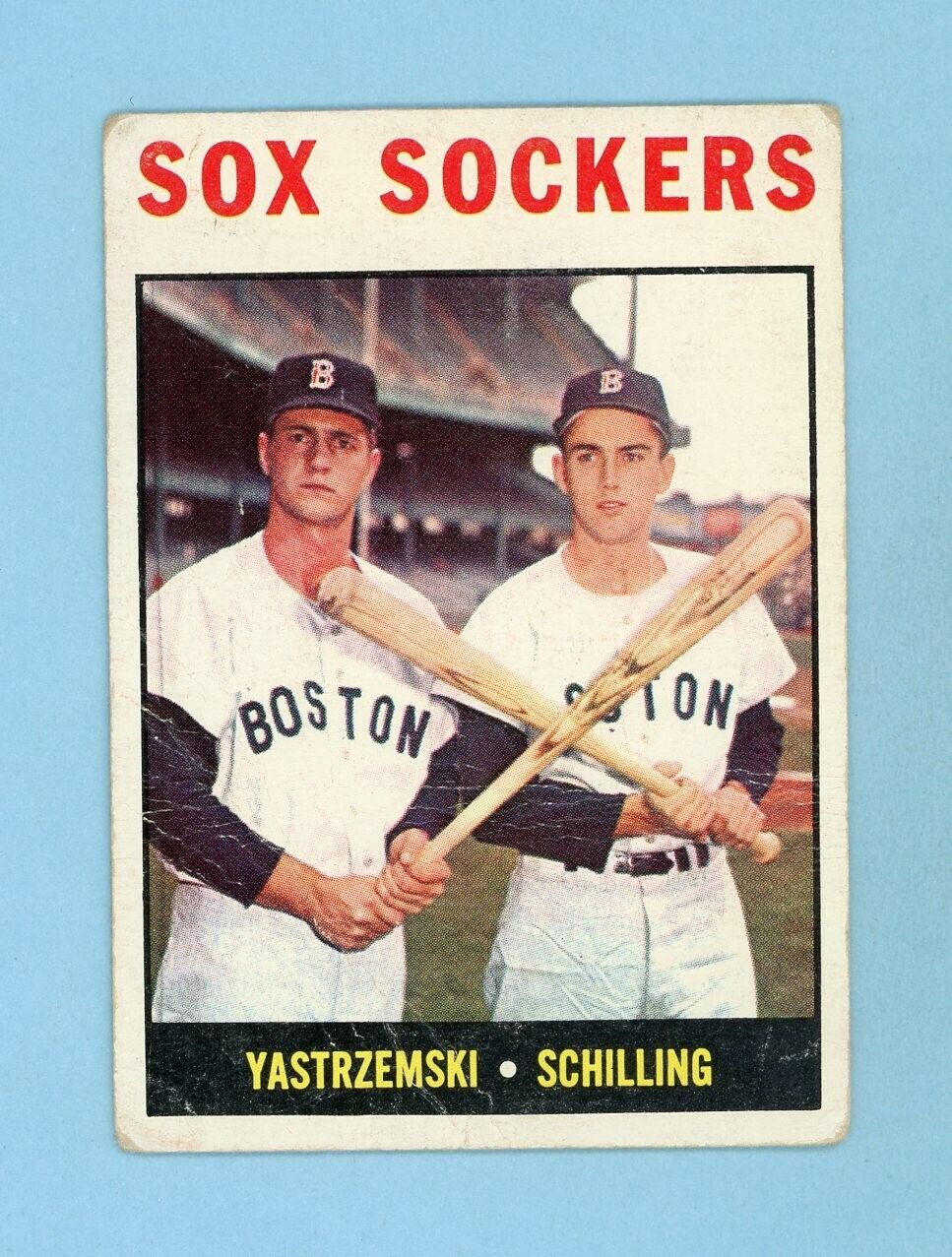 1964 Topps #182 Sox Sockers Carl Yastrzemski Red Sox Baseball Card Low Grade