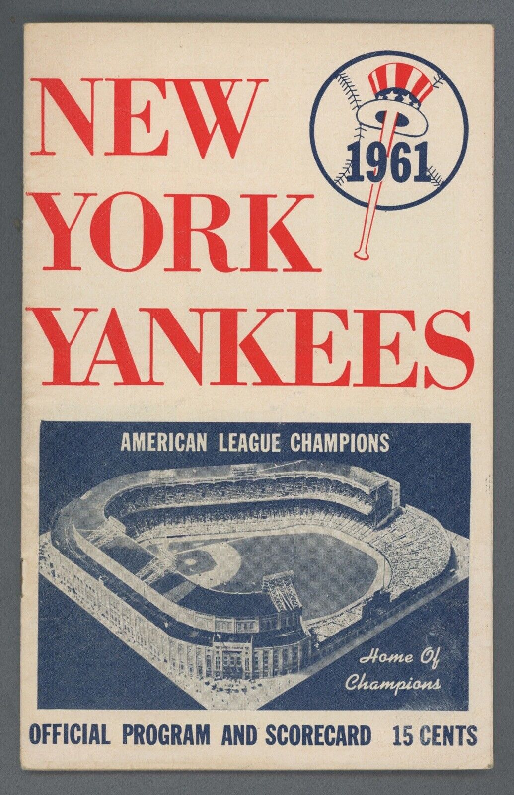 9/8/61 NY Yankees vs. Cleveland Indians Game Program at Yankee Stadium • Scored