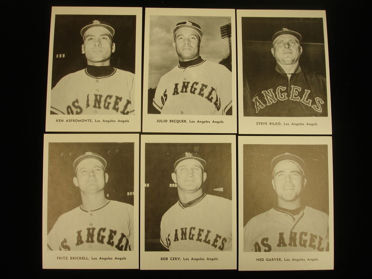 Set of 12 1960's Jay Publishing Los Angeles Angels Photographs