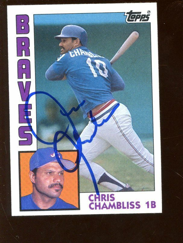 1984 Topps Baseball Card #50 Chris Chambliss Autographed NRMT