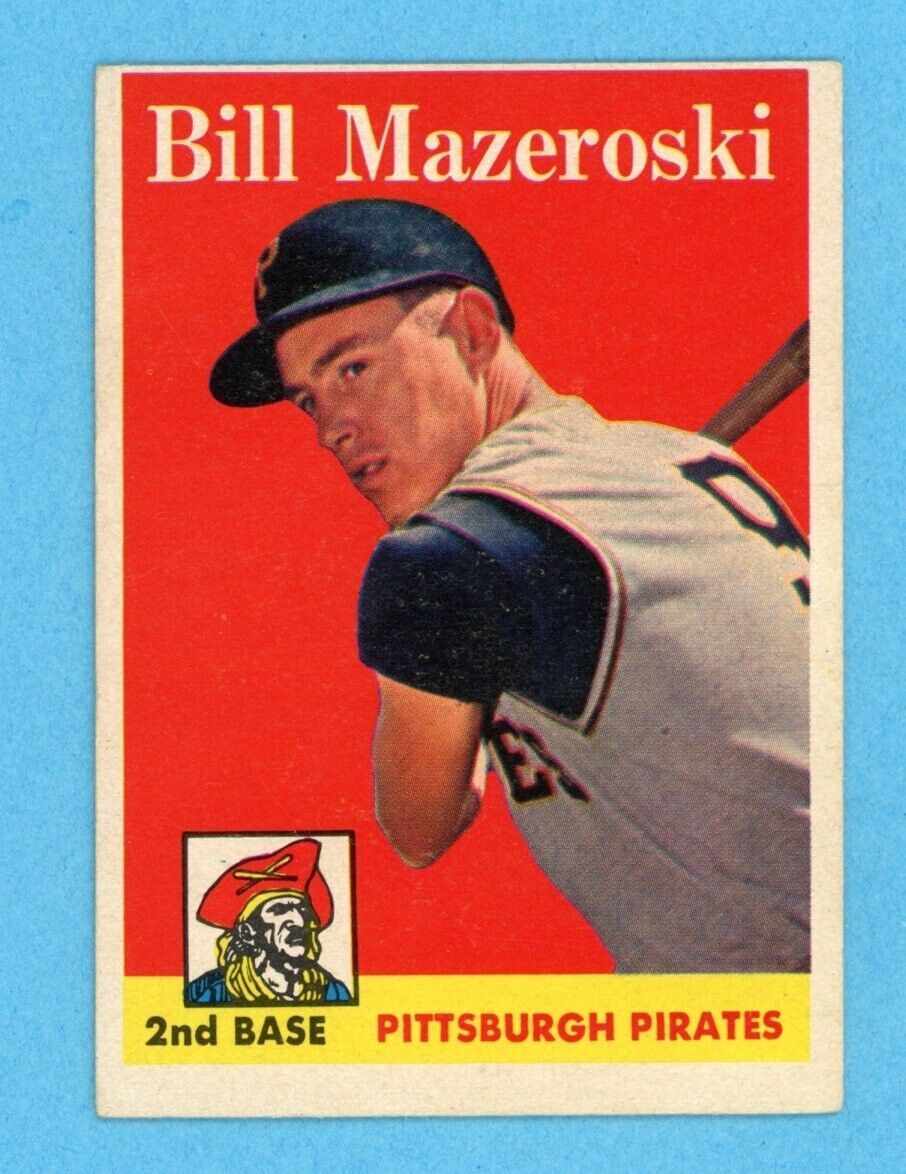 1958 Topps #238 Bill Mazeroski Pitts Pirates Baseball Card EX o/c wrk