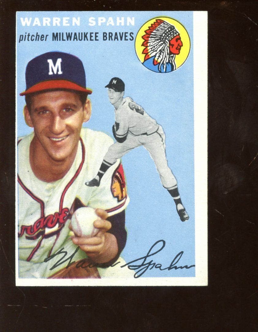 1954 Topps  Baseball Card #20 Warren Spahn NRMT A