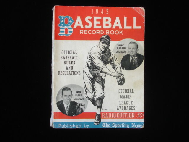 1942 1st Year Radio Edition TSN Baseball Record Book VG-EX Condition