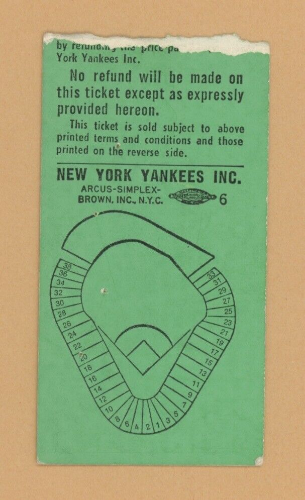 5/19/70 New York Yankees Ticket Stub vs Baltimore Orioles @ Yankee Stadium