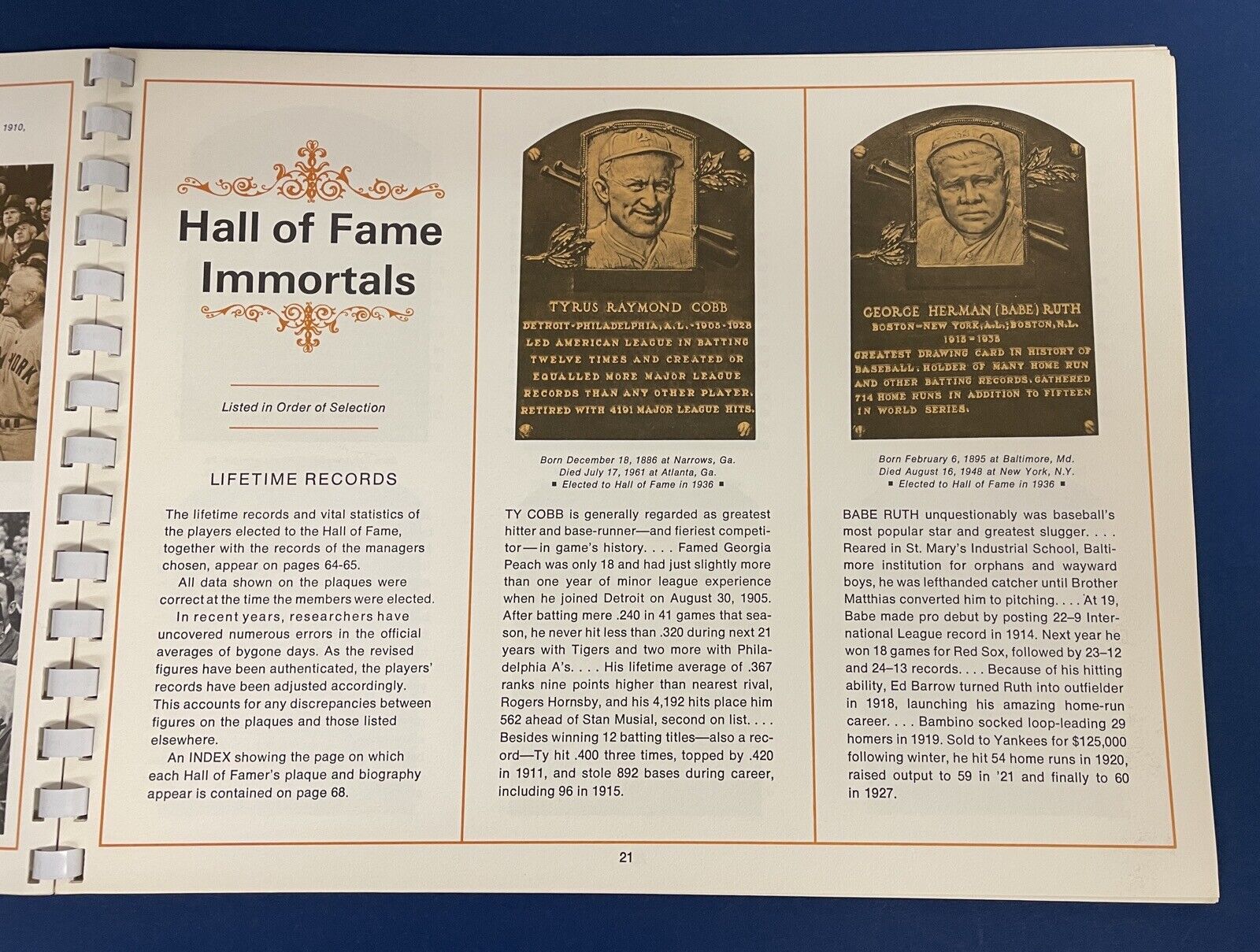 1970 National Baseball Hall of Fame Museum Program