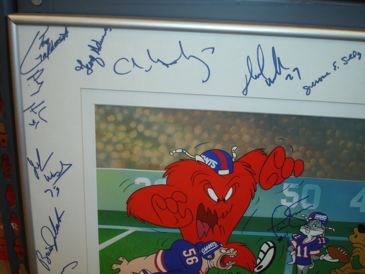 Warner Brothers Bugs Bunny 1986 NY GIANTS Team Signed LE 175/250 Animation Art