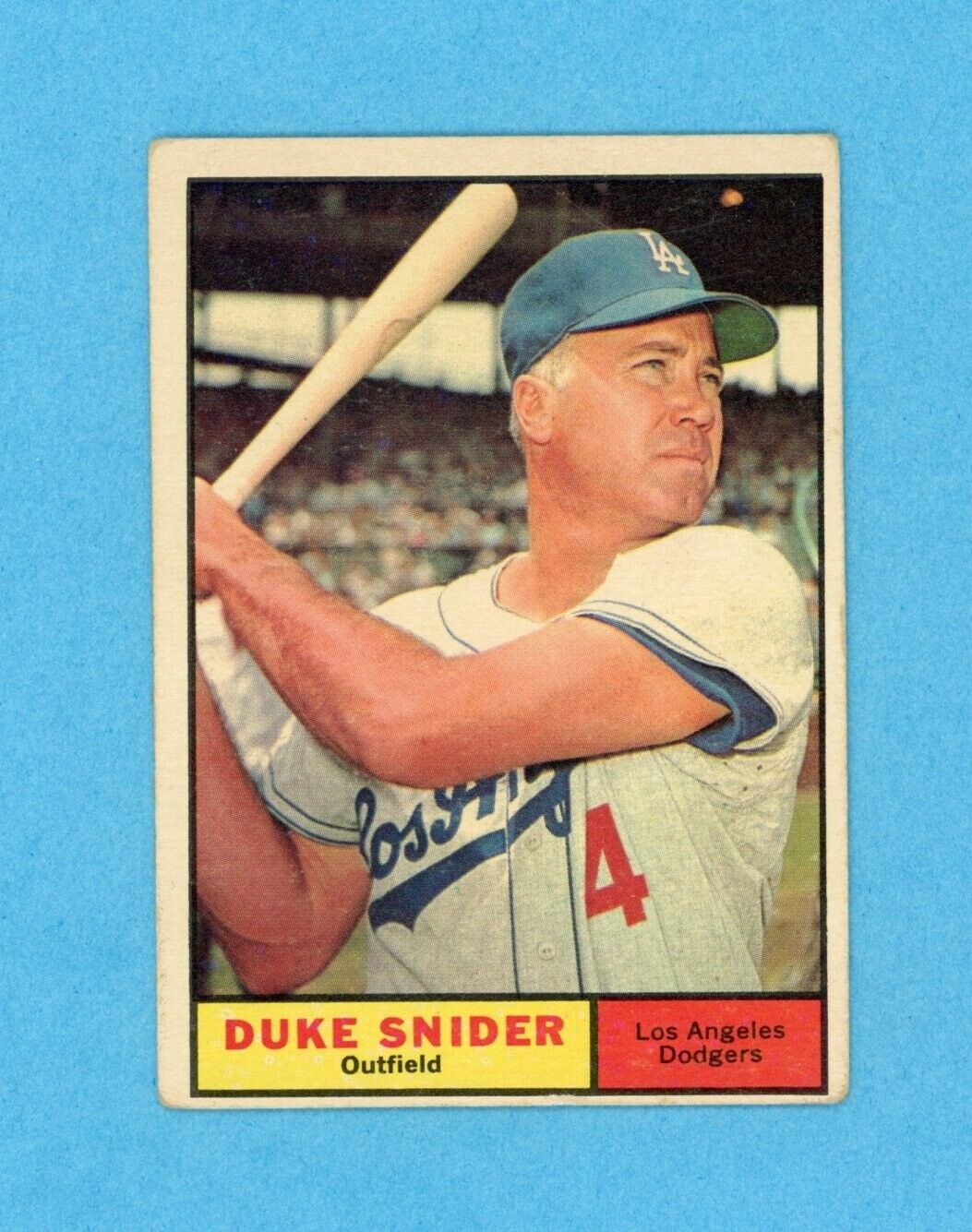 1961 Topps #443 Duke Snider Los Angeles Dodgers Baseball Card VG - VG+