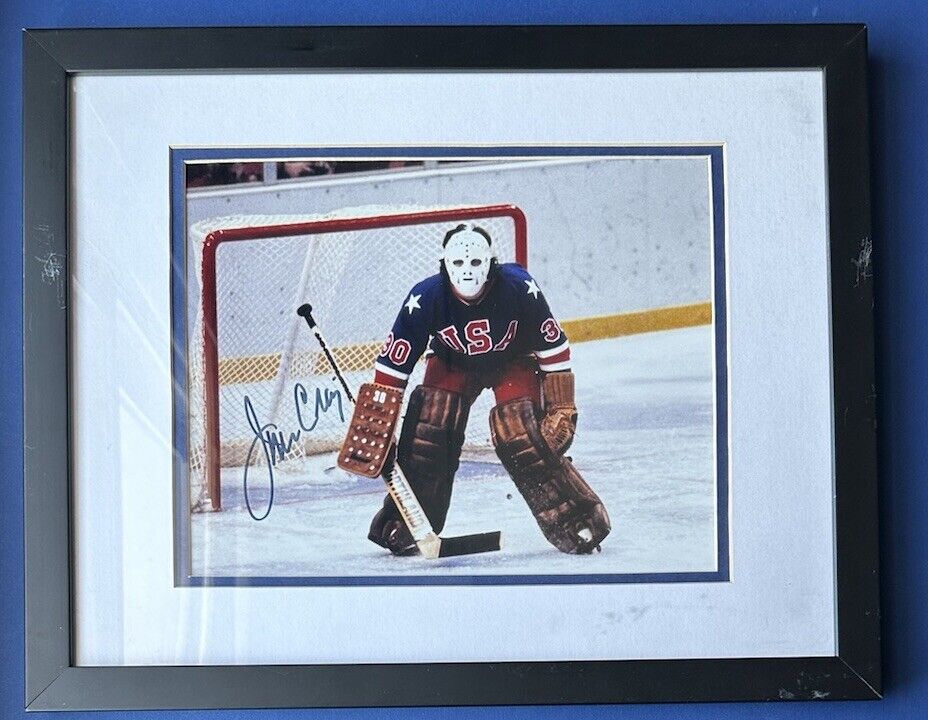 Jim Craig 1980 USA Olympic Goalie SIGNED Matted & Framed 8x10 Photo w/ LOA