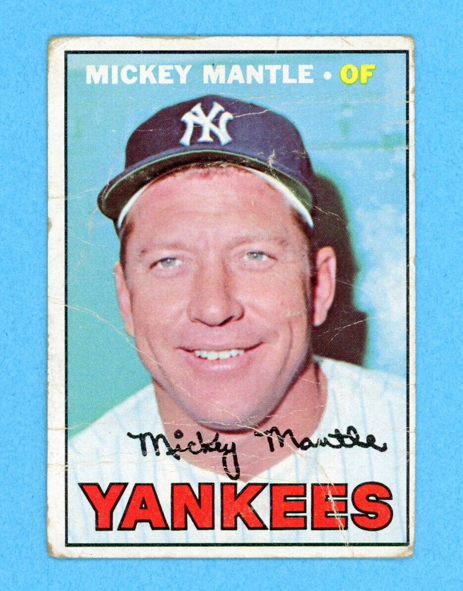 1967 Topps #150 Mickey Mantle New York Yankees Baseball Card Low Grade