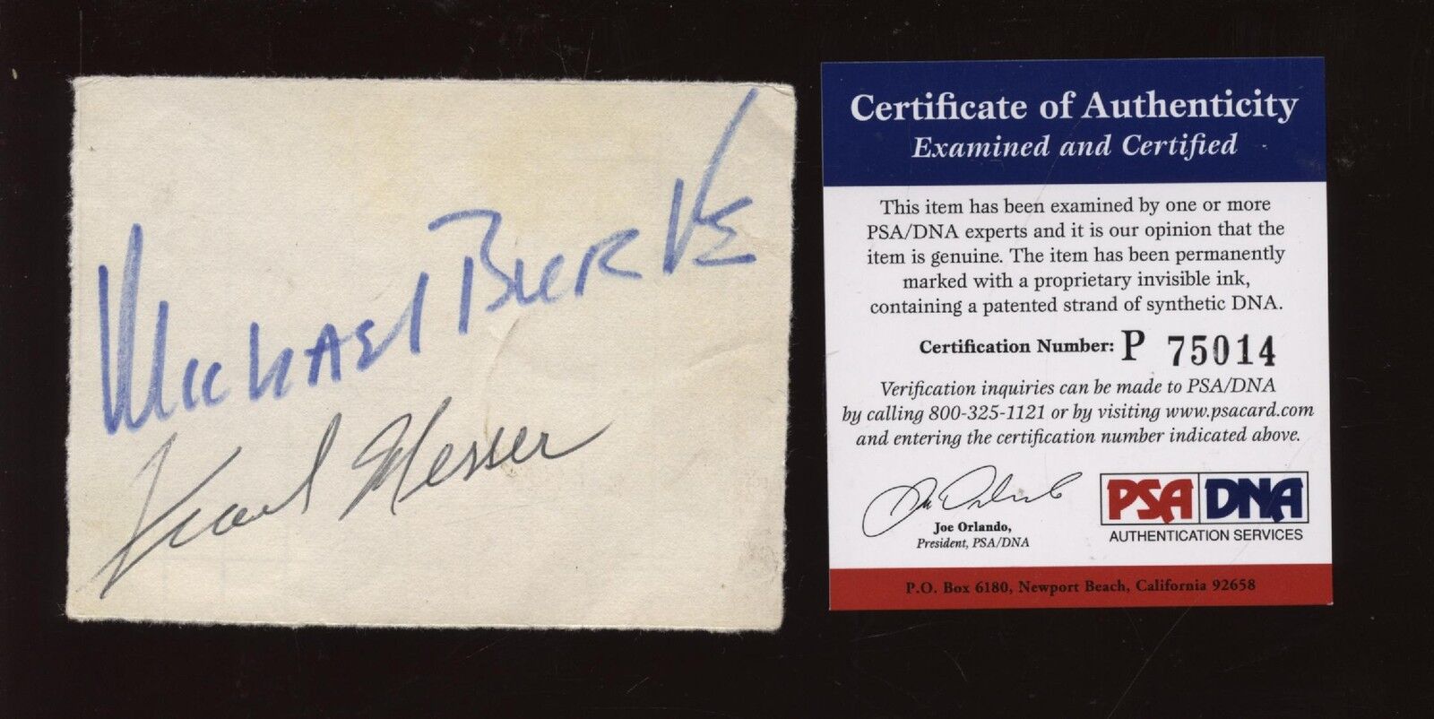 Michael Burke & Frank Messer NY Yankees Autographed 3x4" Cut PSA DNA