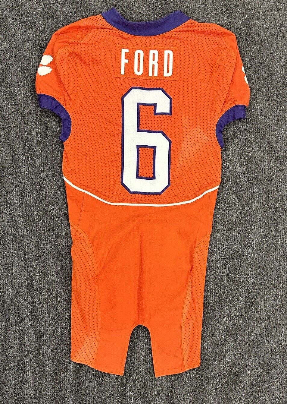 2006-09 Jacoby Ford Clemson Tigers GAME USED SIGNED Nike ACC Football Jersey #6