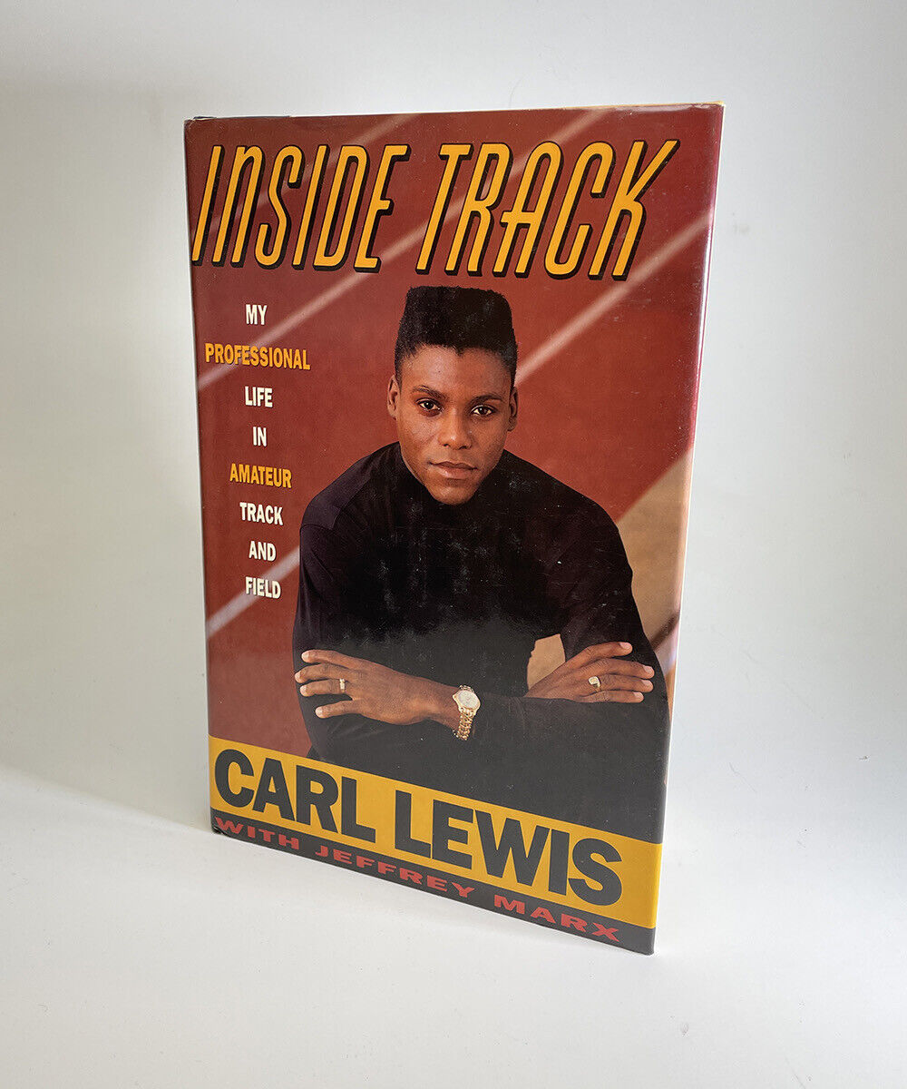 Carl Lewis Signed Book “Inside Track” Inscribed to Mike w B&E Hologram