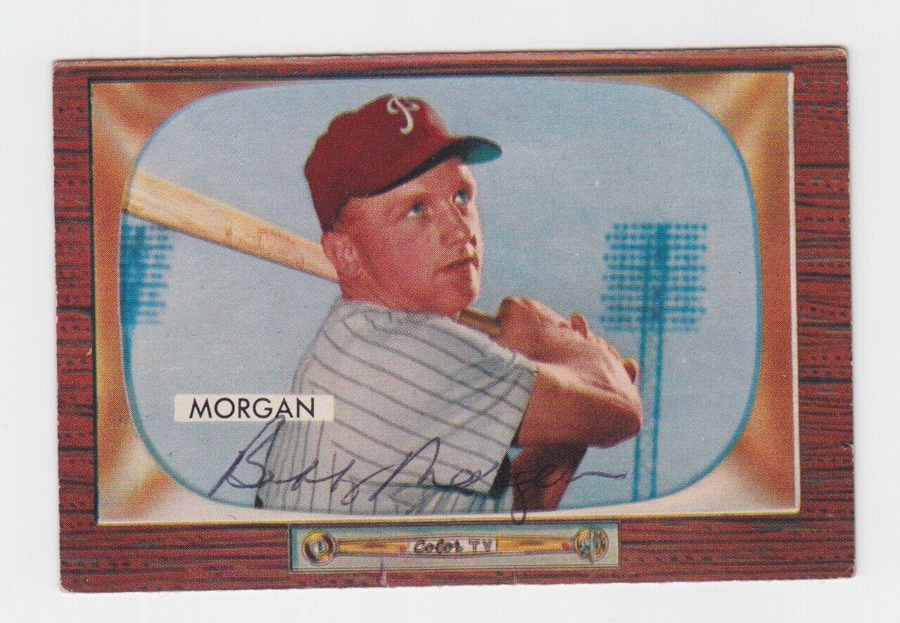 Bob Morgan Signed 55 Bowman Card #81 with B&E Hologram