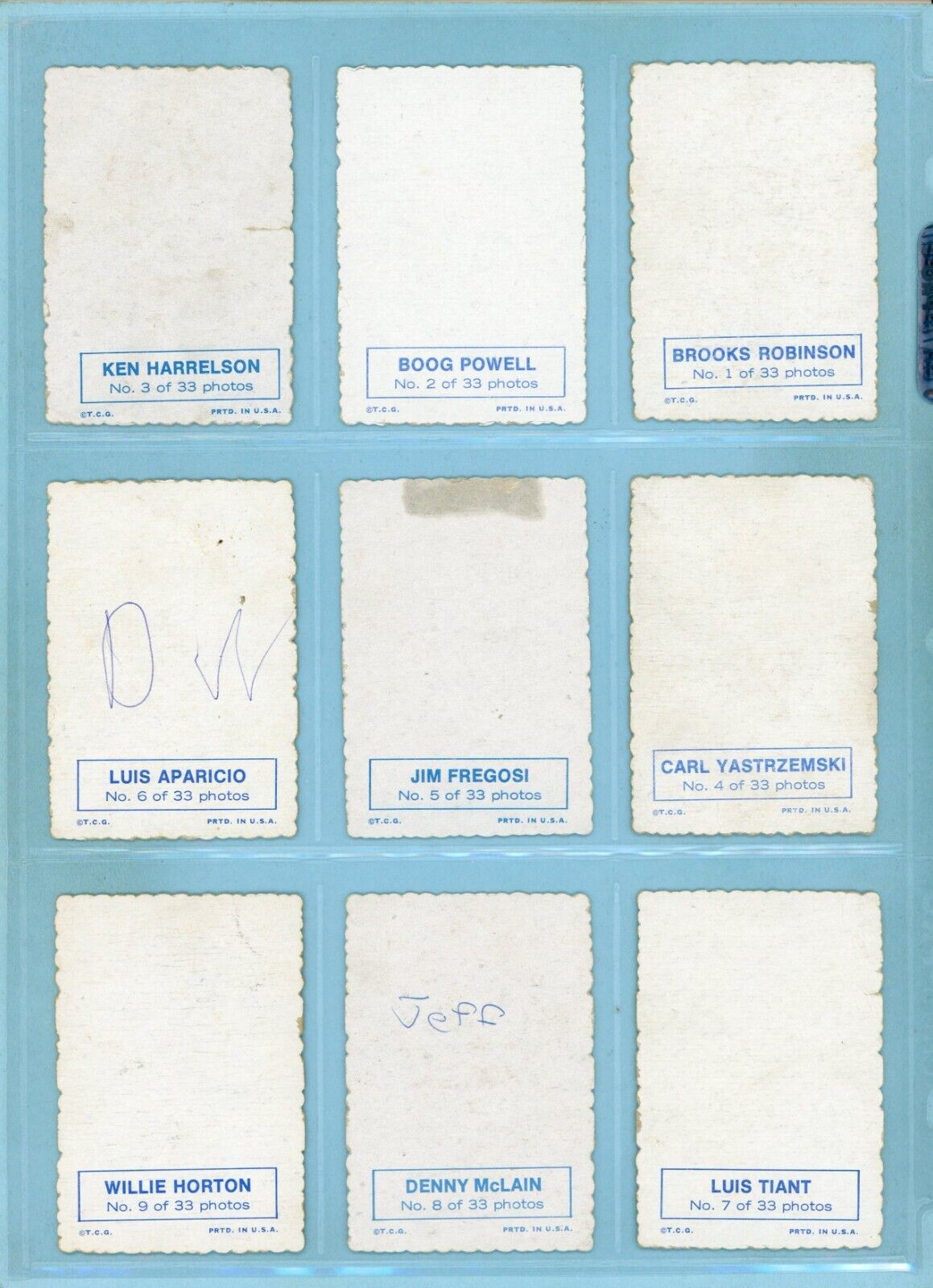 1969 Topps Deckle Edge Complete Set of 33 + 1 Variation Baseball Cards Low Grade