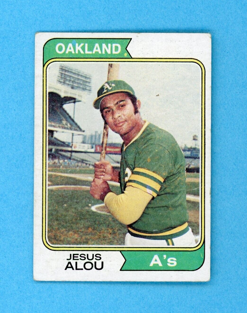 1974 Topps #654 Jesus Alou Oakland A's No Position vari Baseball Card Low Grade