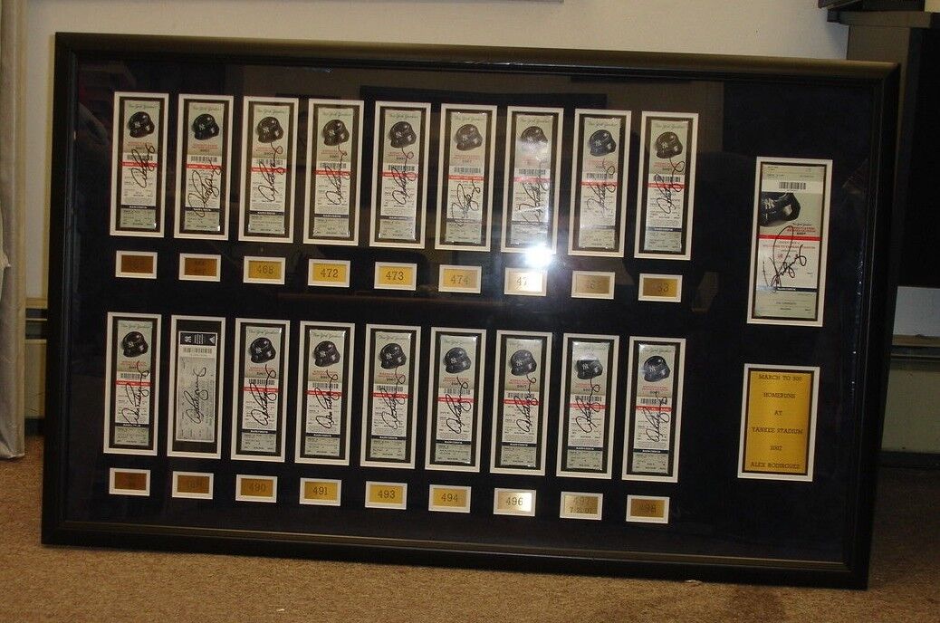 Alex Rodriguez Autographed 2007 'March to 500" Full HR Ticket Display - 19 sigs