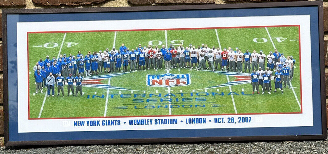 2007 New York Giants in London 12x29 Framed Team Photo (given only to employees)