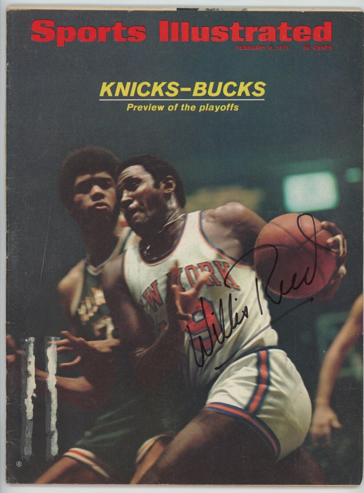 Willis Reed Signed 2/8/71 Sports Illustrated Complete Magazine Auto w Holo