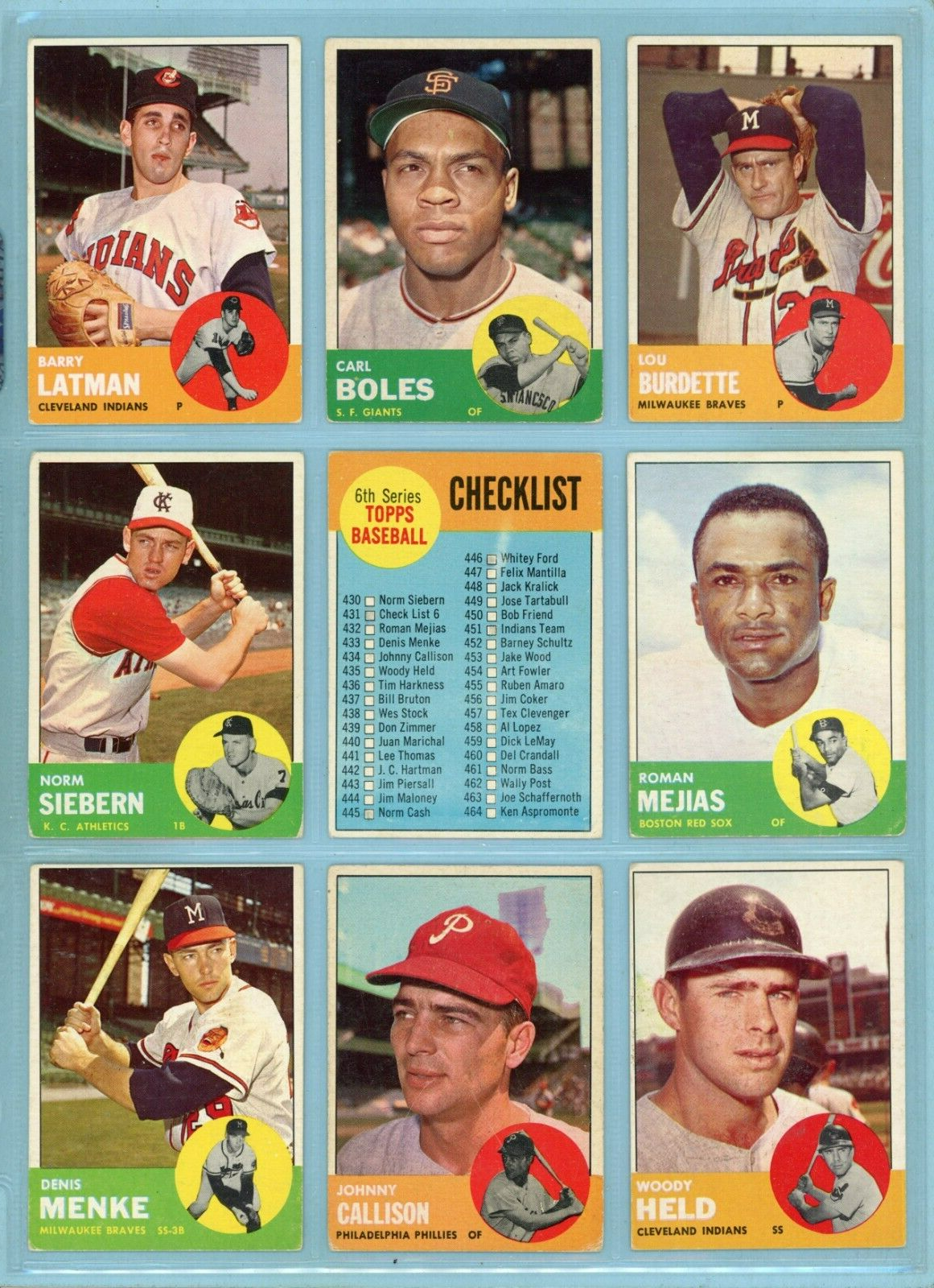 1963 Topps Starter Set Lot of 395 Different Baseball Cards Vg - Vg+