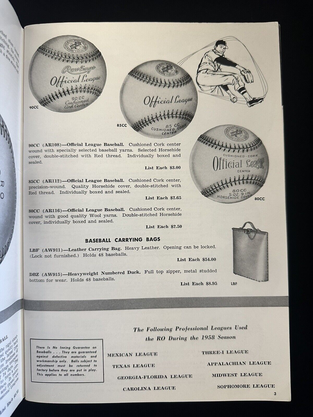 1959 Rawlings Athletic Equipment Publication - Mickey Mantle NY Yankees - EX