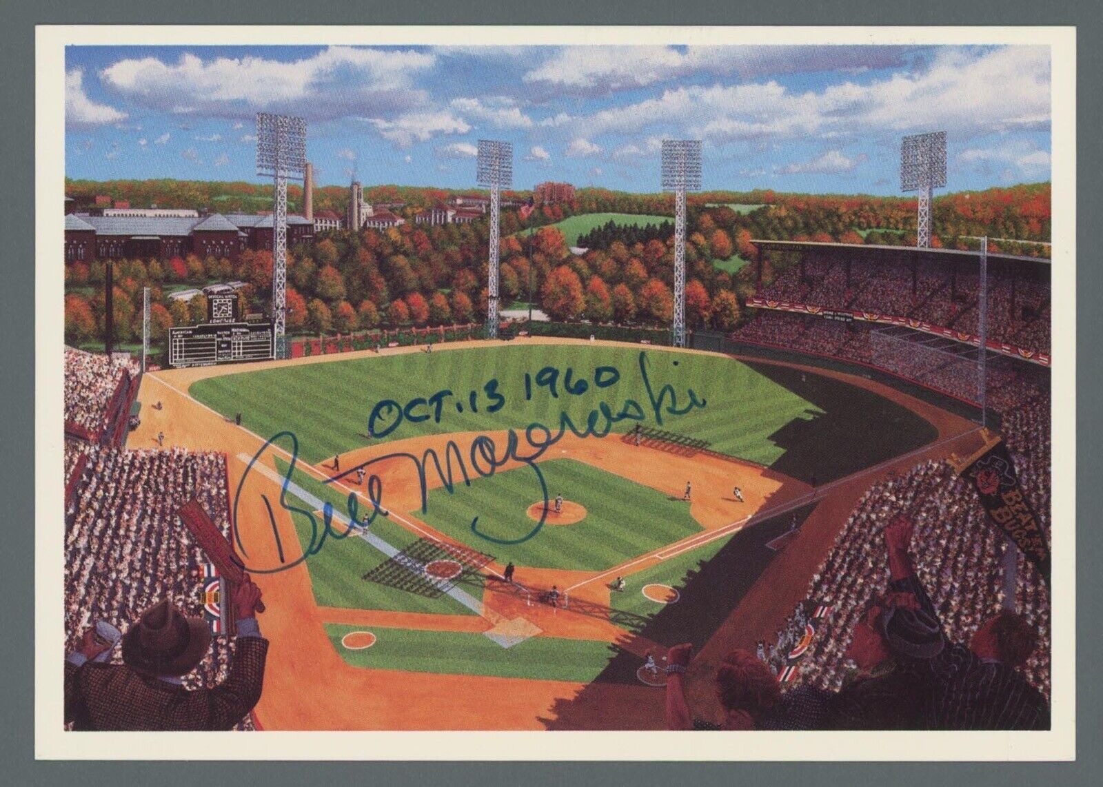 Bill Mazeroski Signed Inscribed Bill Goff Postcard Print Auto with B&E Hologram