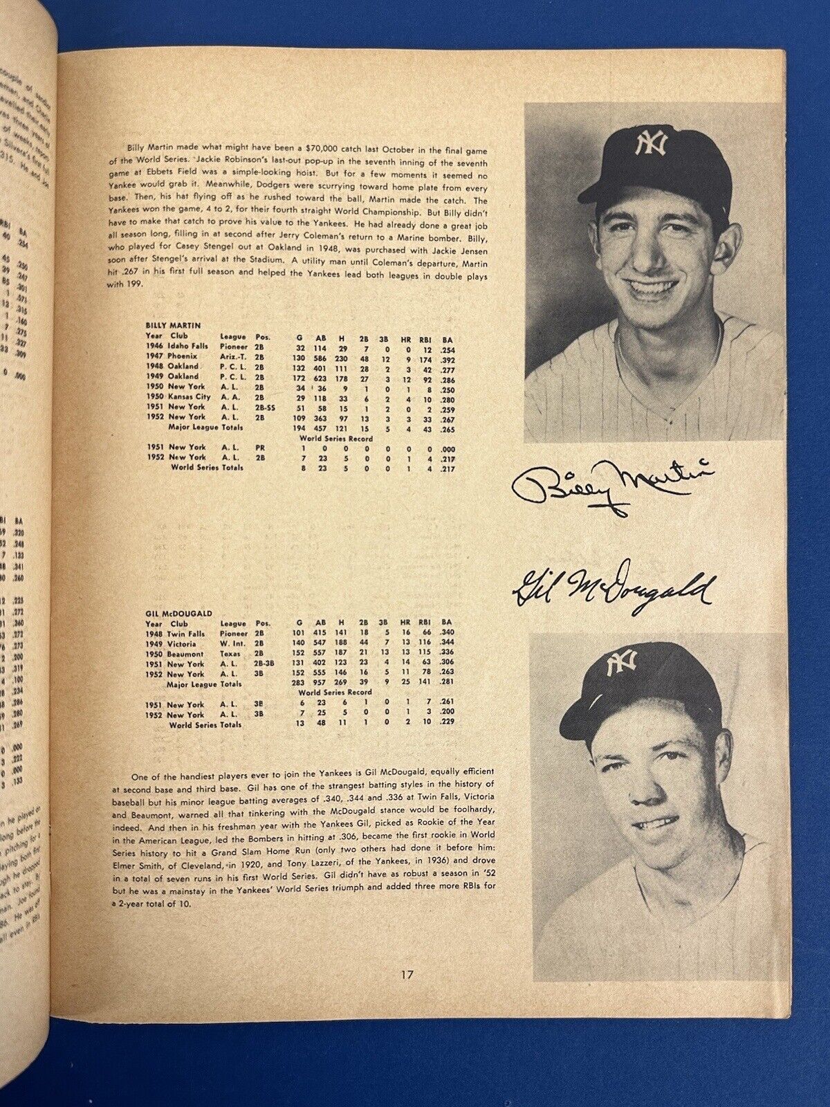 1953 New York Yankees Official Baseball Yearbook w/ Mickey Mantle - VG+