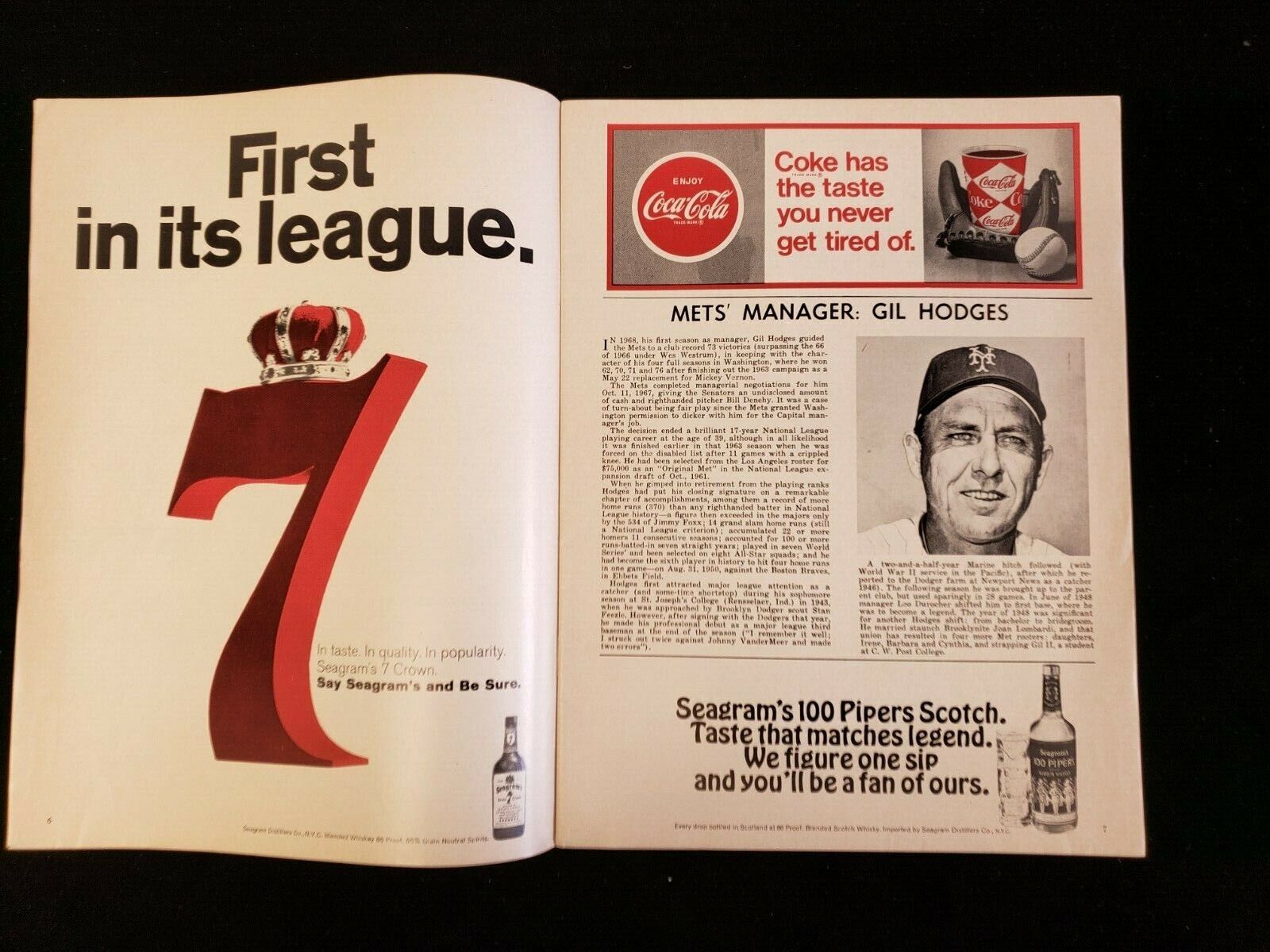 1969 NLCS Atlanta Braves @ New York Mets Program - Unscored