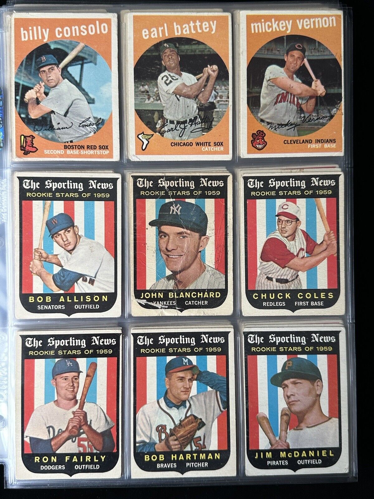 1959 Topps Starter Set Lot of 270 Diff. Baseball Cards w/ 15 HOFers- Low Grade