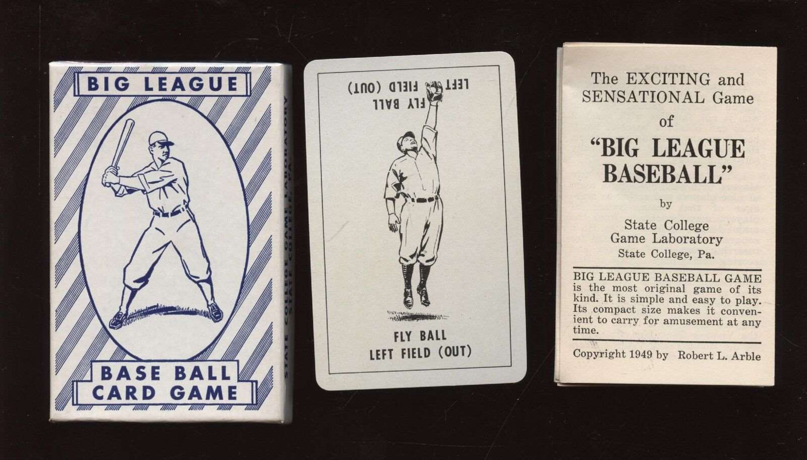 1949 Big League Baseball Game State College Pa Boxed NM/MT