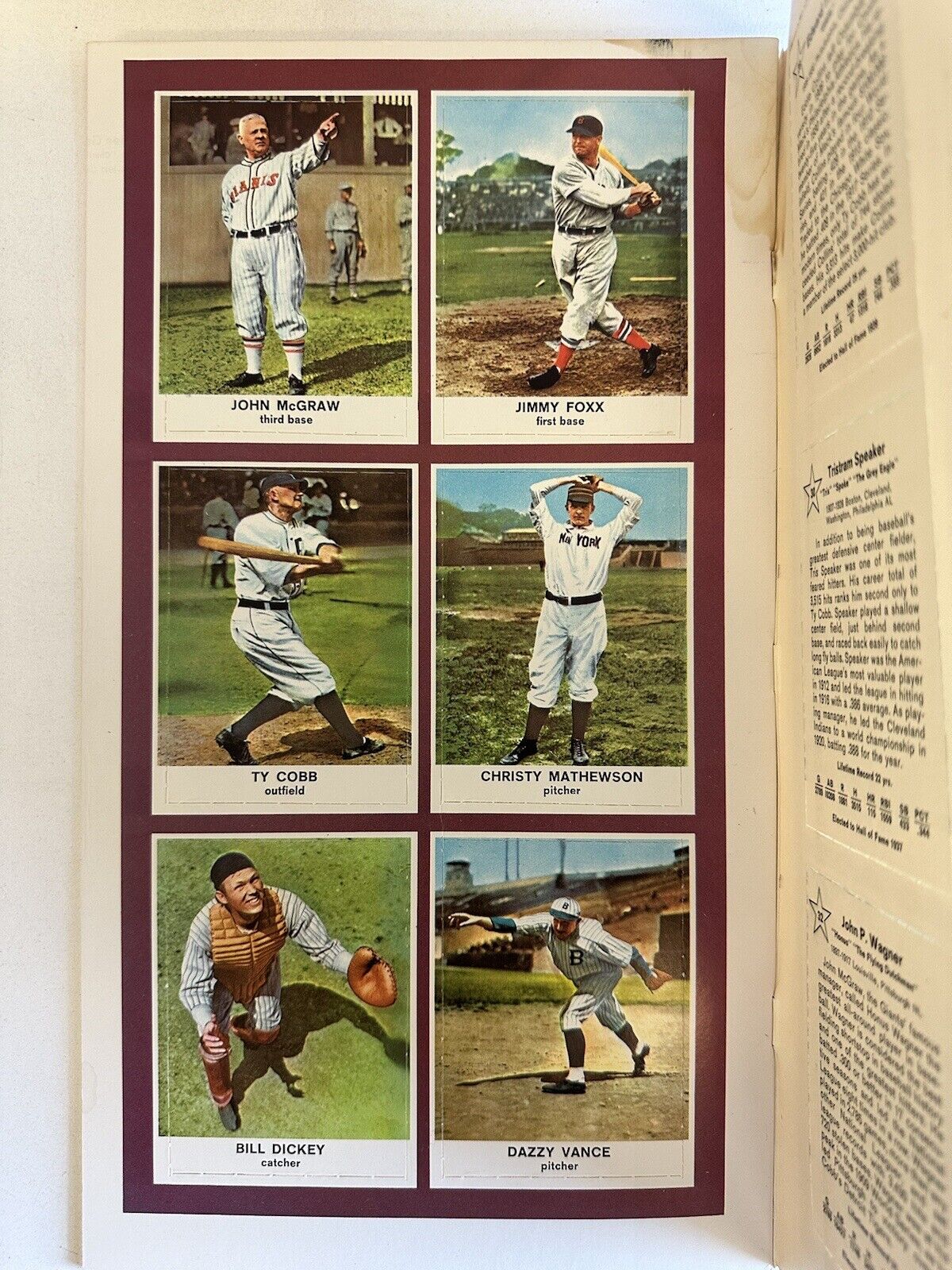 1961 Golden Press Hall of Fame Baseball Stars Complete Card Set of 33 in Booklet