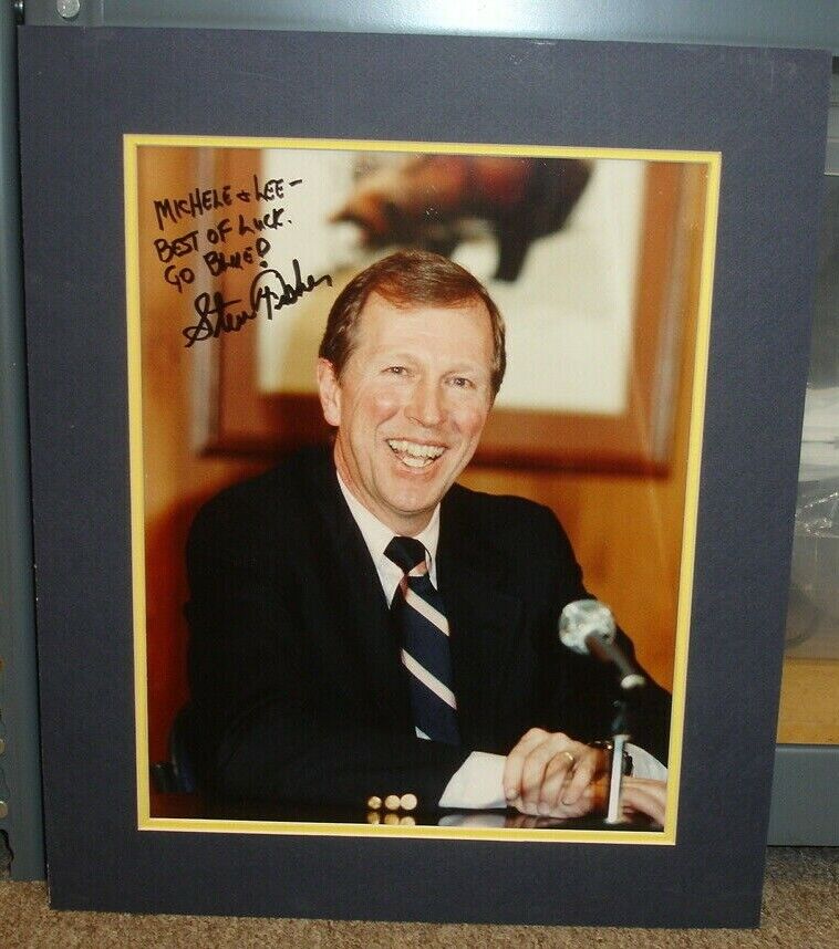 Steve Fisher 1989 Univ of Michigan Basketball Coach Signed 11x14 Matted Photo