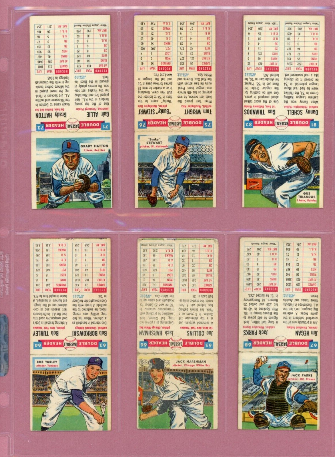 1955 Topps Double Headers Starter Set Lot of 34 Diff Baseball Cards mixed grades