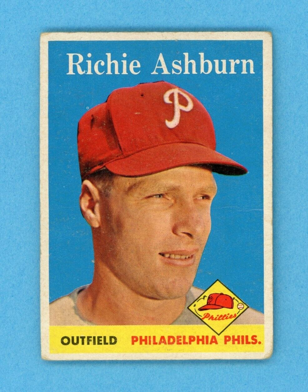 1958 Topps #230 Richie Ashburn Philadelphia Phillies Baseball Card Low Grade