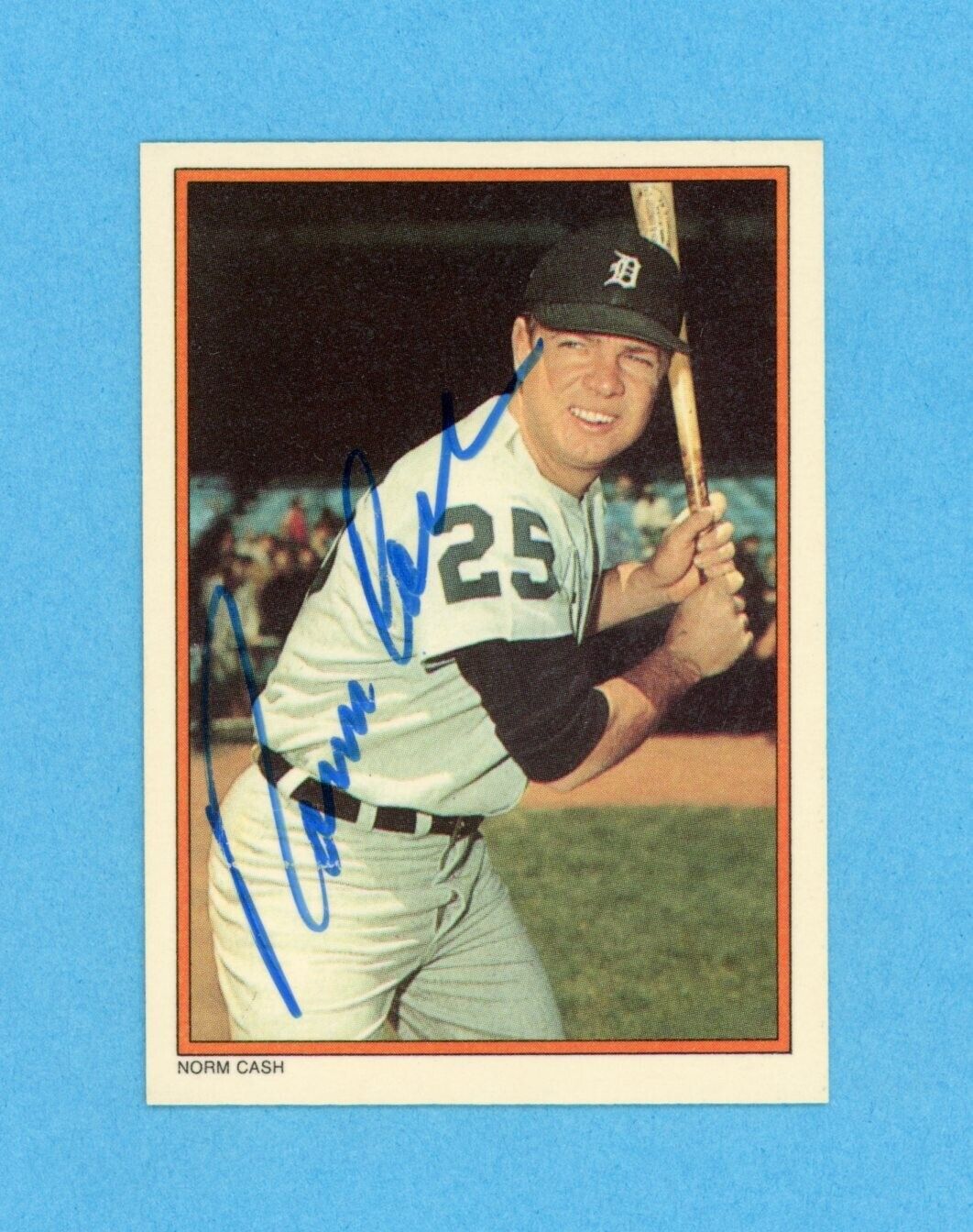 Norm Cash Detroit Tigers 1985 Topps Circle K #25 Autographed Baseball Card