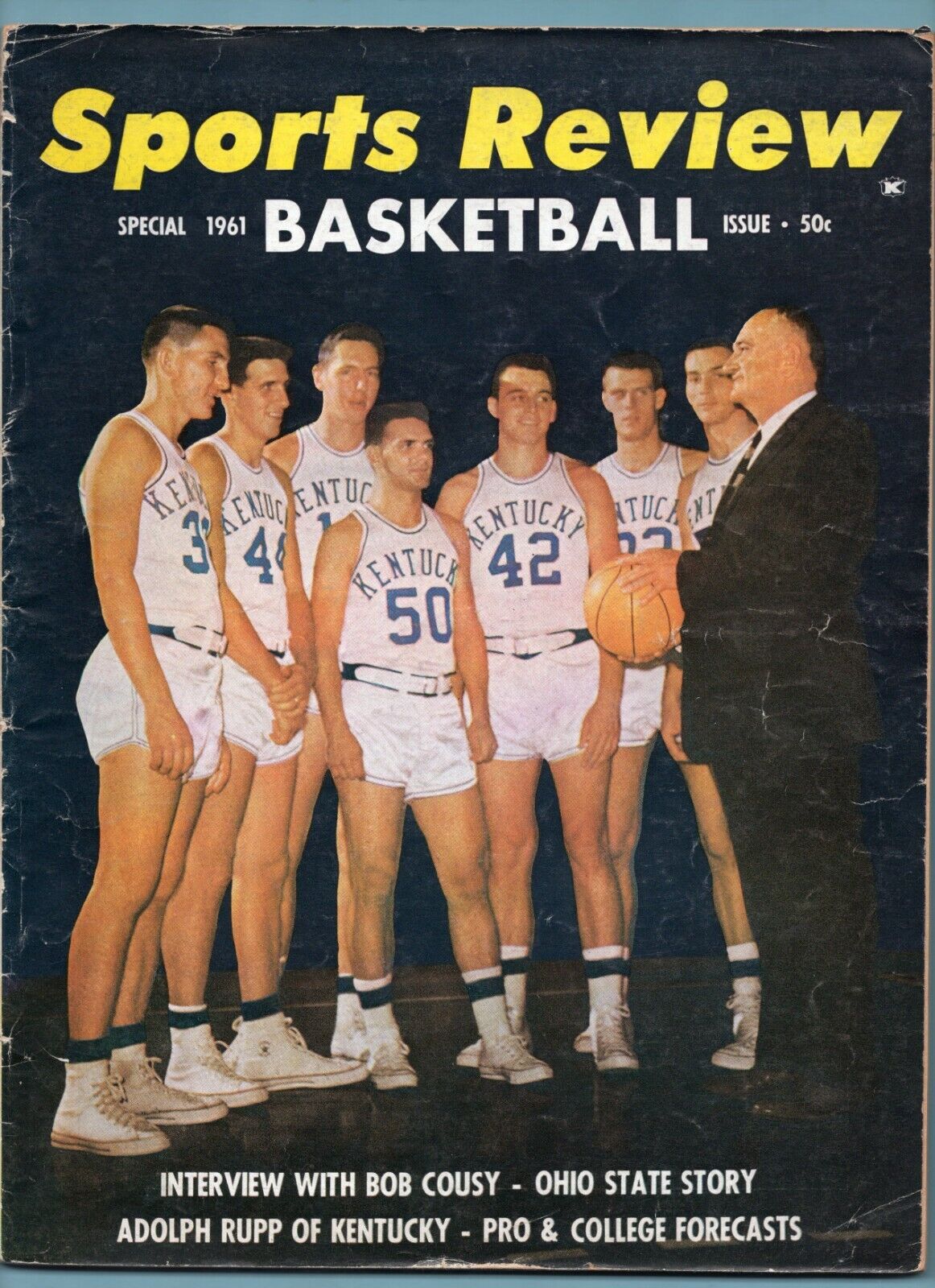 Sports Review 1961 Basketball Issue Adolph Rupp & Kentucky Team on Cover Vg/Ex