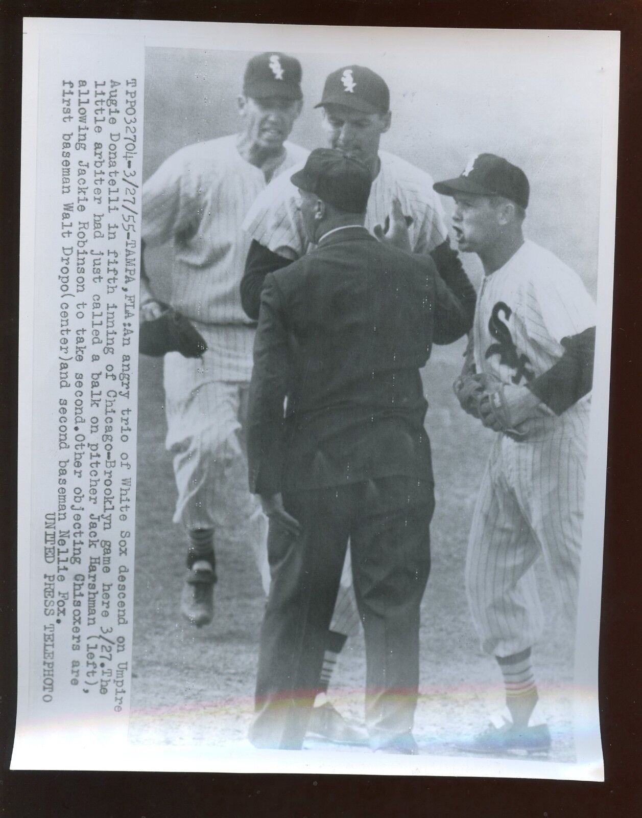 March 27 1955 Nellie Fox Chicago White Sox 7 X 9 Wire Photo