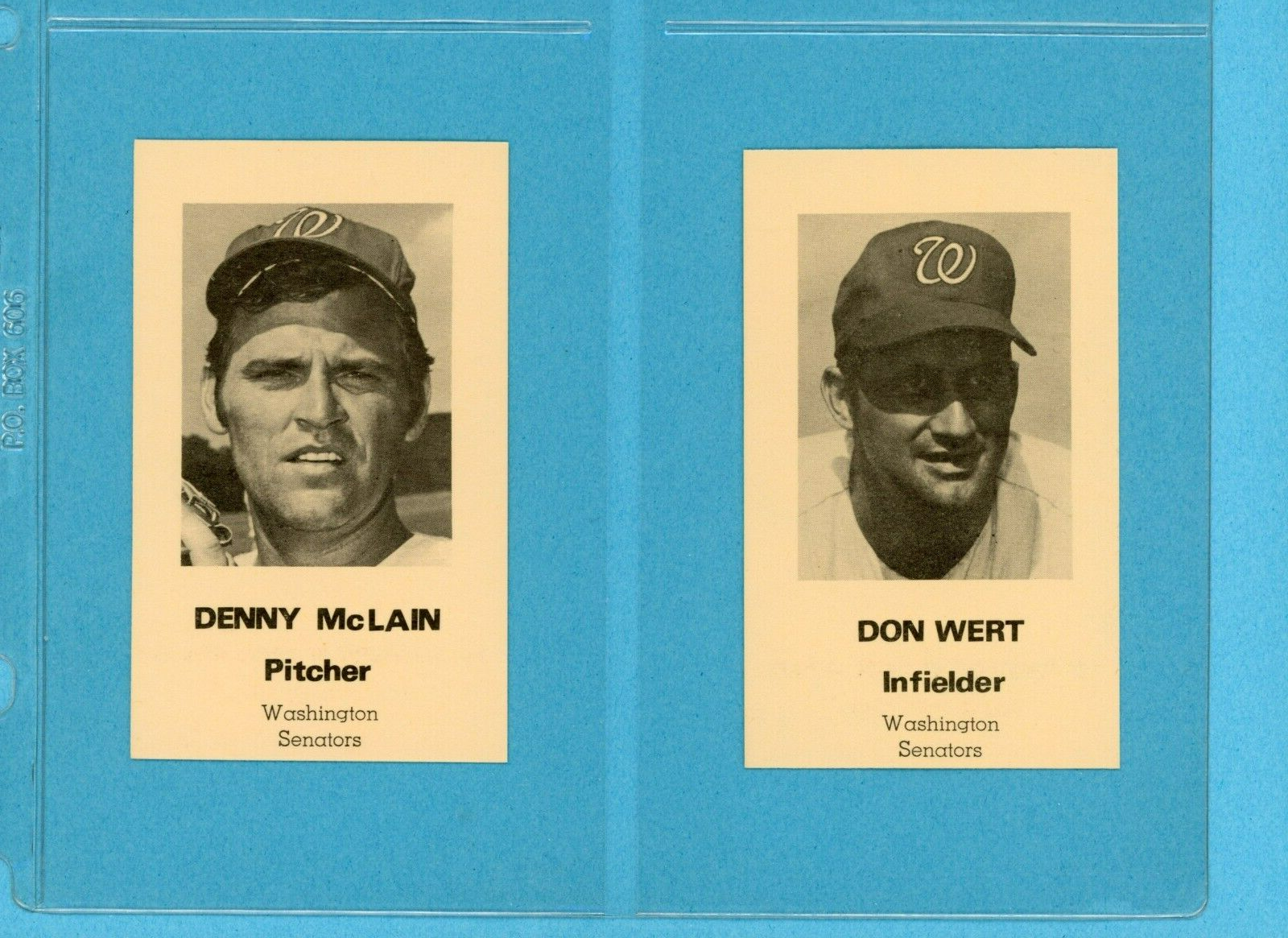 1971 Washington Senators Traffic Safety Set of 10 Baseball Cards NM